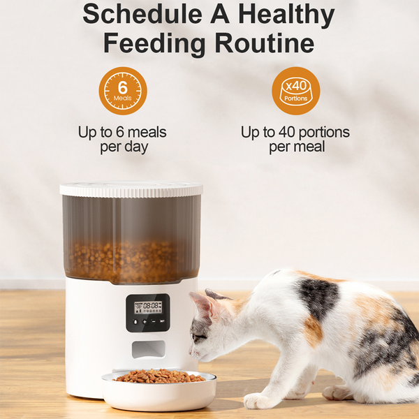 2025 new large-capacity smart pet feeder,Dry cat food dispenser, timed cat feeder with memory function, 4L automatic cat feeder